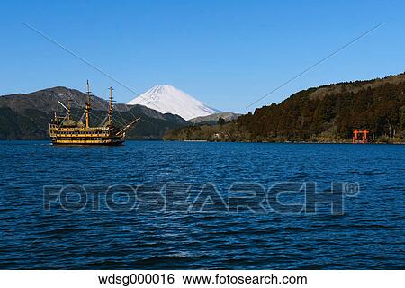 View of Mount Fuji from Lake Ashi in the morning, Hakone, Japan View Large Photo Image Stock Photograph - View of Mount Fuji from Lake Ashi in the morning, Hakone, Japan. Fotosearch