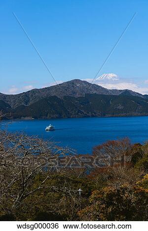 View of Mount Fuji from Lake Ashi in the Winter morning, Hakone, Japan View Large Photo Image Stock Photograph - View of Mount Fuji from Lake Ashi in the Winter morning, Hakone, Japan. Fotosearch