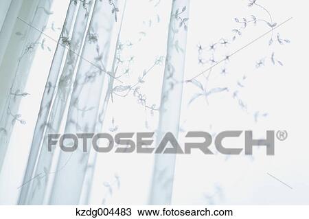Stock Image - White curtain. Fotosearch