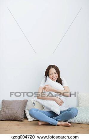 Stock Image - Young attractive Japanese woman portrait. Fotosearch