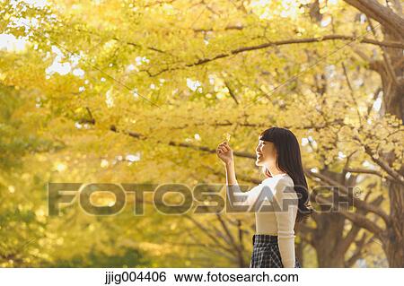 Young Japanese woman in a city park View Large Photo Image Stock Photograph - Young Japanese woman in a city park. Fotosearch
