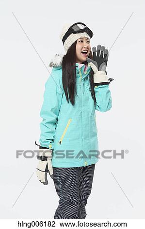 Young Japanese woman wearing snowboard wear on white background View Large Photo Image Stock Image - Young Japanese woman wearing snowboard wear on white background. Fotosearch