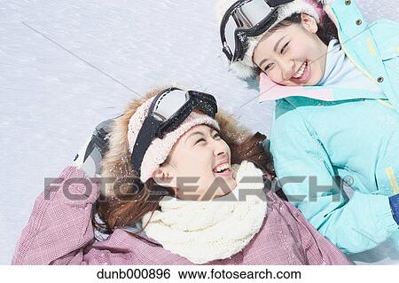 Young Japanese women snowboarding View Large Photo Image Stock Photograph - Young Japanese women snowboarding. Fotosearch