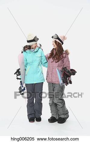 Young Japanese women wearing snowboard wear on white background View Large Photo Image Stock Photography - Young Japanese women wearing snowboard wear on white background. Fotosearch