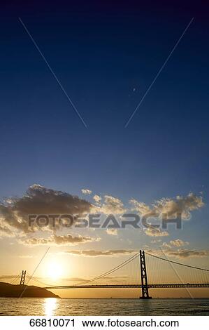 Stock Image - Akashi Kaikyo Bridge, Kobe, Japan. Fotosearch