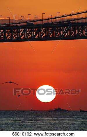 Akashi Kaikyo Bridge, Kobe, Japan View Large Photo Image Stock Image - Akashi Kaikyo Bridge, Kobe, Japan. Fotosearch