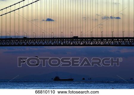 Akashi Kaikyo Bridge, Kobe, Japan View Large Photo Image Stock Image - Akashi Kaikyo Bridge, Kobe, Japan. Fotosearch