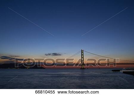 Stock Photography - Akashi Kaikyo Bridge, Kobe, Japan. Fotosearch