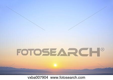 Picture - Beautiful colorful sky and clouds, Japan. Fotosearch