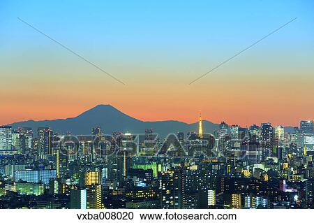 Beautiful view of Mount Fuji from Tokyo, Japan View Large Photo Image Stock Image - Beautiful view of Mount Fuji from Tokyo, Japan. Fotosearch