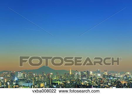Beautiful view of Mount Fuji from Tokyo, Japan View Large Photo Image Stock Image - Beautiful view of Mount Fuji from Tokyo, Japan. Fotosearch