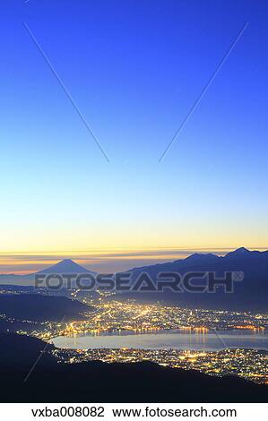 Stock Image - Beautiful view of Mount Fuji, Nagano Prefecture, Japan. Fotosearch