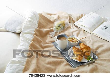 Breakfast in bed View Large Photo Image Stock Image - Breakfast in bed. Fotosearch