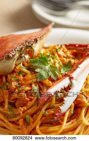 Picture - Crab Pasta. Fotosearch