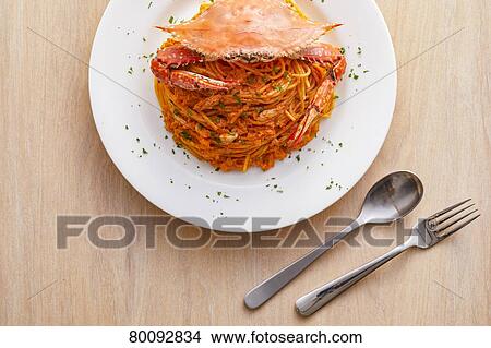 Crab Pasta View Large Photo Image Picture - Crab Pasta. Fotosearch