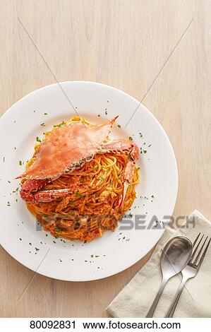 Crab Pasta View Large Photo Image Stock Image - Crab Pasta. Fotosearch