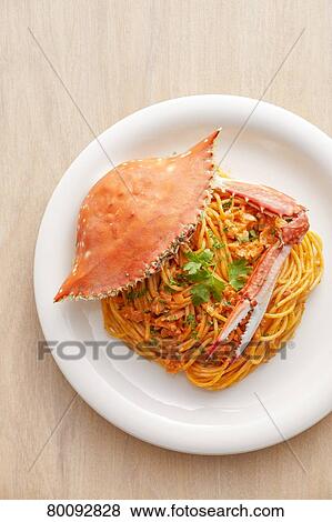 Crab Pasta View Large Photo Image Stock Photo - Crab Pasta. Fotosearch