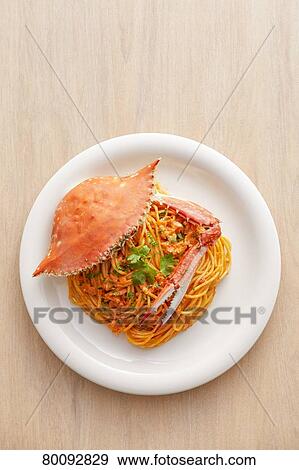 Crab Pasta View Large Photo Image Stock Photo - Crab Pasta. Fotosearch