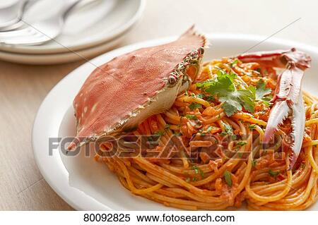 Stock Photography - Crab Pasta. Fotosearch