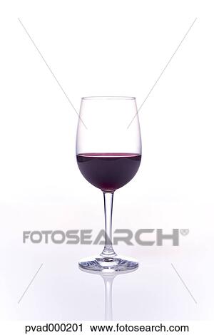 Stock Image - Glass of red wine. Fotosearch