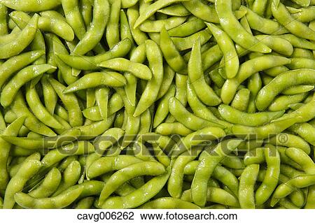 Stock Image - Green soybeans. Fotosearch
