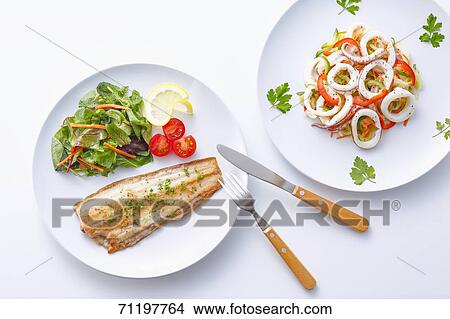 Grilled fish and squid View Large Photo Image Picture - Grilled fish and squid. Fotosearch