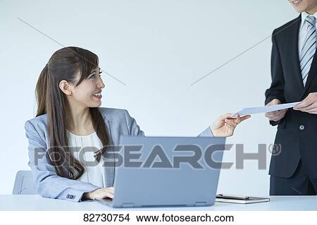 Japanese businesswoman in the office View Large Photo Image Picture - Japanese businesswoman in the office. Fotosearch