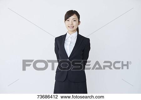Japanese businesswoman on white background View Large Photo Image Stock Image - Japanese businesswoman on white background. Fotosearch
