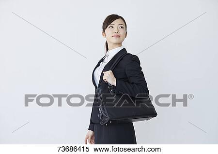 Japanese businesswoman on white background View Large Photo Image Stock Photography - Japanese businesswoman on white background. Fotosearch