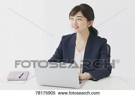 Japanese businesswoman working View Large Photo Image Stock Photography - Japanese businesswoman working. Fotosearch
