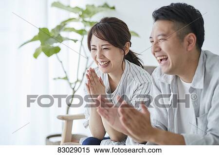 Japanese couple in the living room View Large Photo Image Stock Photography - Japanese couple in the living room. Fotosearch