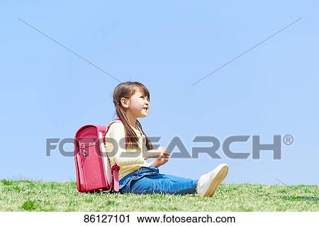 Stock Image - Japanese elementary schoolgirl. Fotosearch