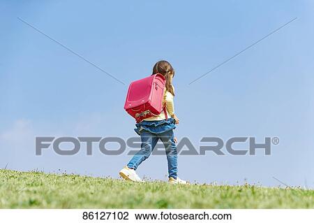 Stock Image - Japanese elementary schoolgirl. Fotosearch