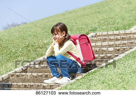 Stock Image - Japanese elementary schoolgirl. Fotosearch