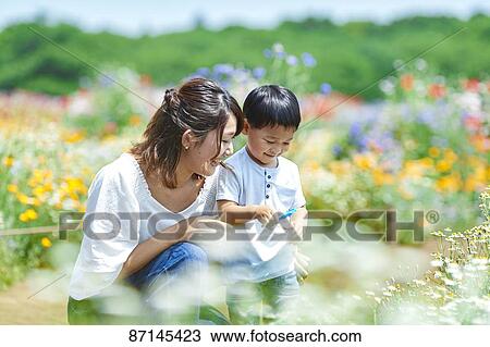 Japanese family in a city park View Large Photo Image Stock Image - Japanese family in a city park. Fotosearch