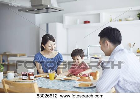 Japanese family in the kitchen View Large Photo Image Stock Image - Japanese family in the kitchen. Fotosearch