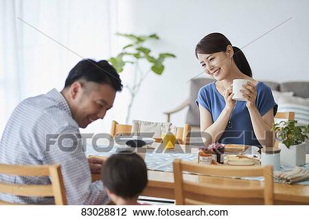 Japanese family in the kitchen View Large Photo Image Stock Image - Japanese family in the kitchen. Fotosearch