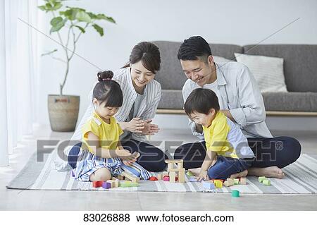 Japanese family in the living room View Large Photo Image Stock Photo - Japanese family in the living room. Fotosearch