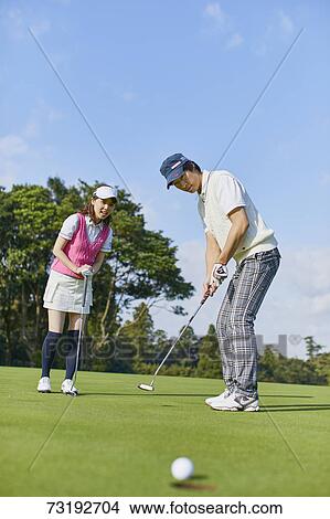 Japanese golf players on course View Large Photo Image Picture - Japanese golf players on course. Fotosearch
