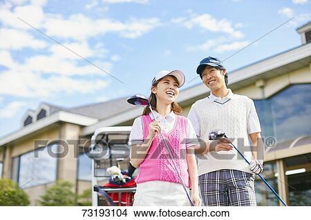 Japanese golf players on course View Large Photo Image Picture - Japanese golf players on course. Fotosearch