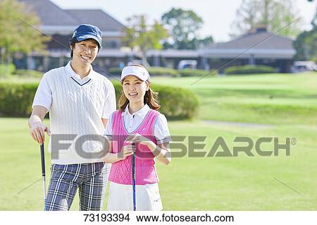 Japanese golf players on course View Large Photo Image Picture - Japanese golf players on course. Fotosearch