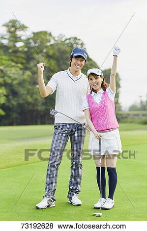Japanese golf players on course View Large Photo Image Stock Photo - Japanese golf players on course. Fotosearch