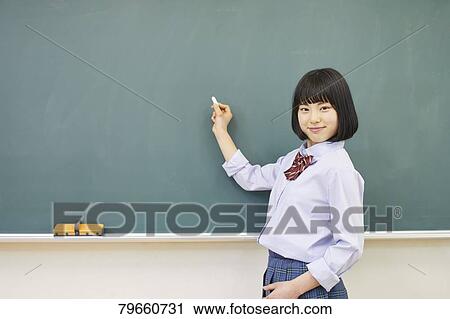 Stock Image - Japanese high-school girl. Fotosearch