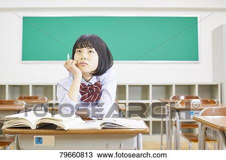 Stock Image - Japanese high-school girl. Fotosearch