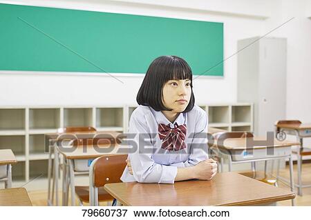 Stock Photo - Japanese high-school girl. Fotosearch