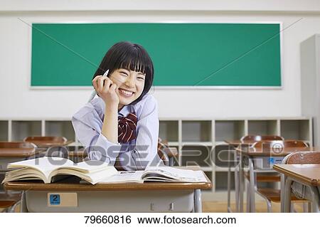 Stock Photograph - Japanese high-school girl. Fotosearch
