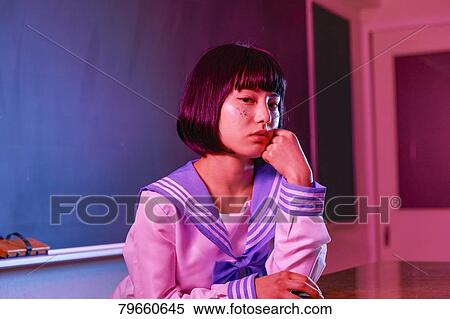 Stock Photography - Japanese high-school girl. Fotosearch