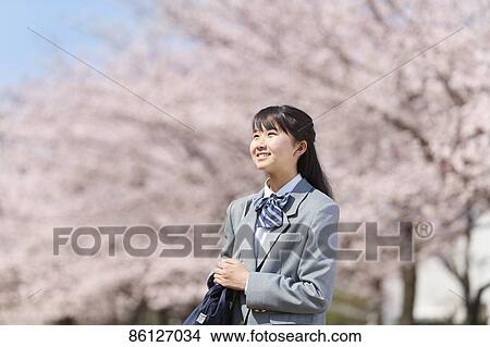 Japanese junior-high schoolgirl in uniform View Large Photo Image Picture - Japanese junior-high schoolgirl in uniform. Fotosearch