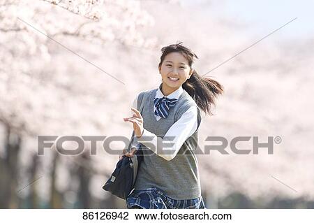 Japanese junior-high schoolgirl in uniform View Large Photo Image Stock Image - Japanese junior-high schoolgirl in uniform. Fotosearch