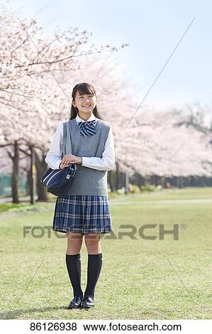 Japanese junior-high schoolgirl in uniform View Large Photo Image Stock Photo - Japanese junior-high schoolgirl in uniform. Fotosearch